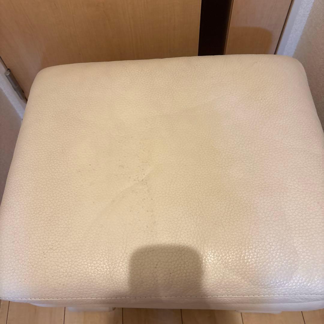 IDC大塚家具 L/SComfort-03 総革 オットマン スツール 白