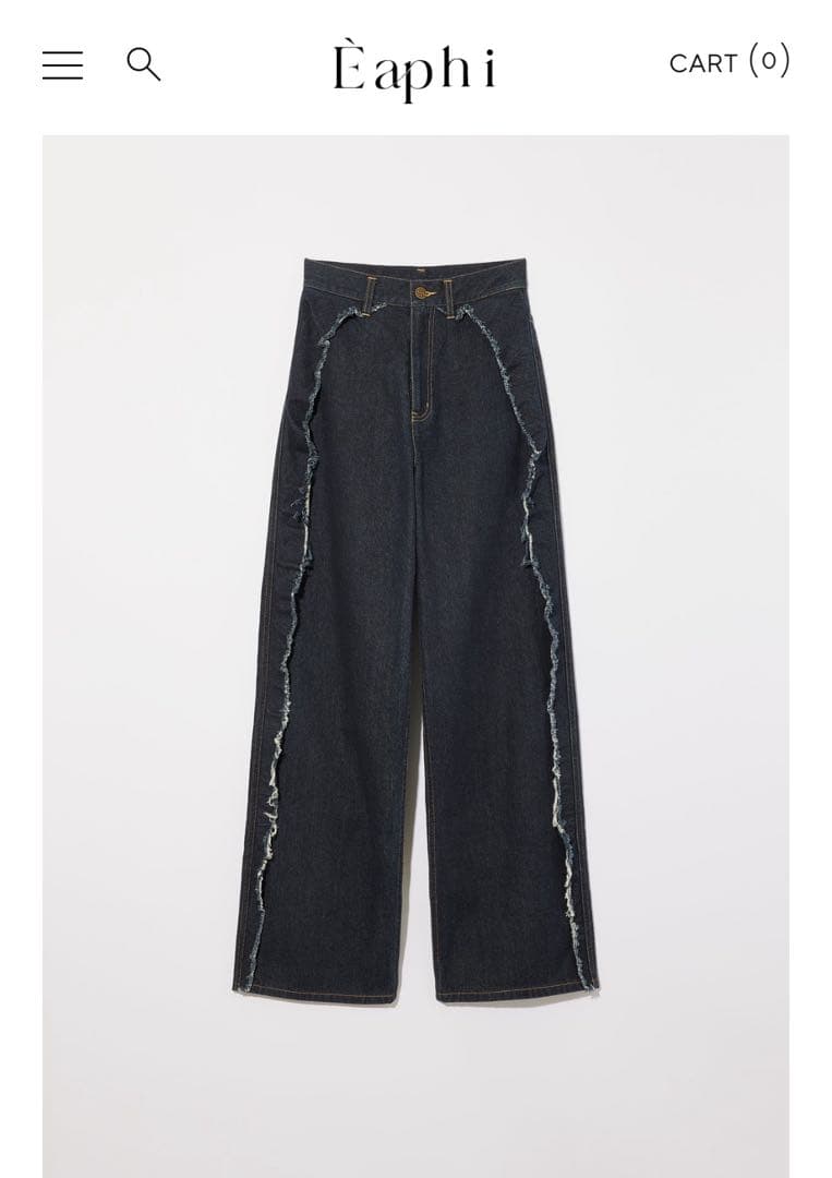 【Eaphi】RUFFLE DETAIL DENIM PANTS