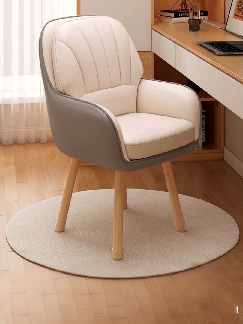 2脚セット　ダイニングチェア　回転イス　白とグレー