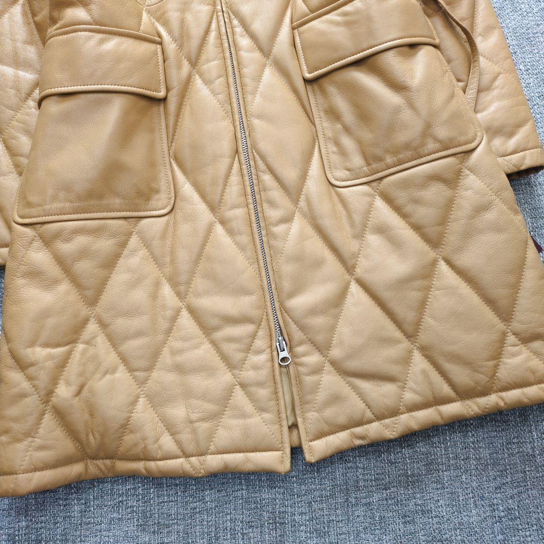 LORITTI　ラムレザー　キルティングコート　ウエストリボン付属　新品タグ付き