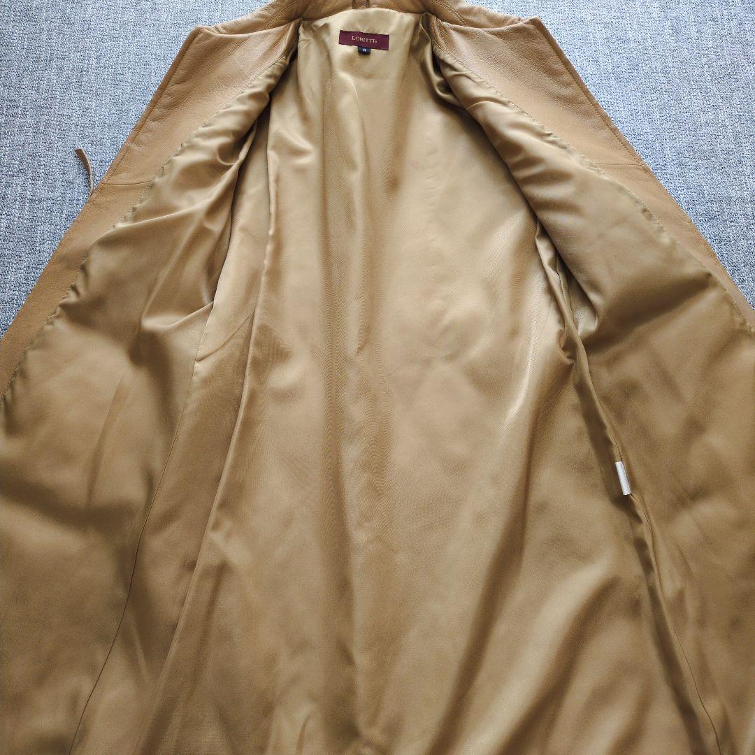 LORITTI　ラムレザー　キルティングコート　ウエストリボン付属　新品タグ付き