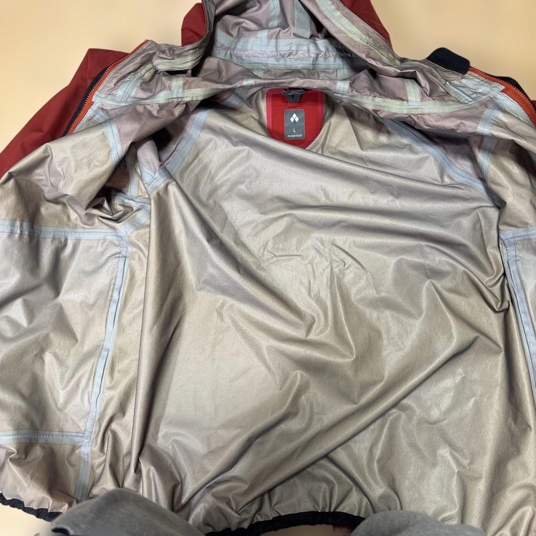 montbell tech shell jacket レッドL 短丈ドローコード