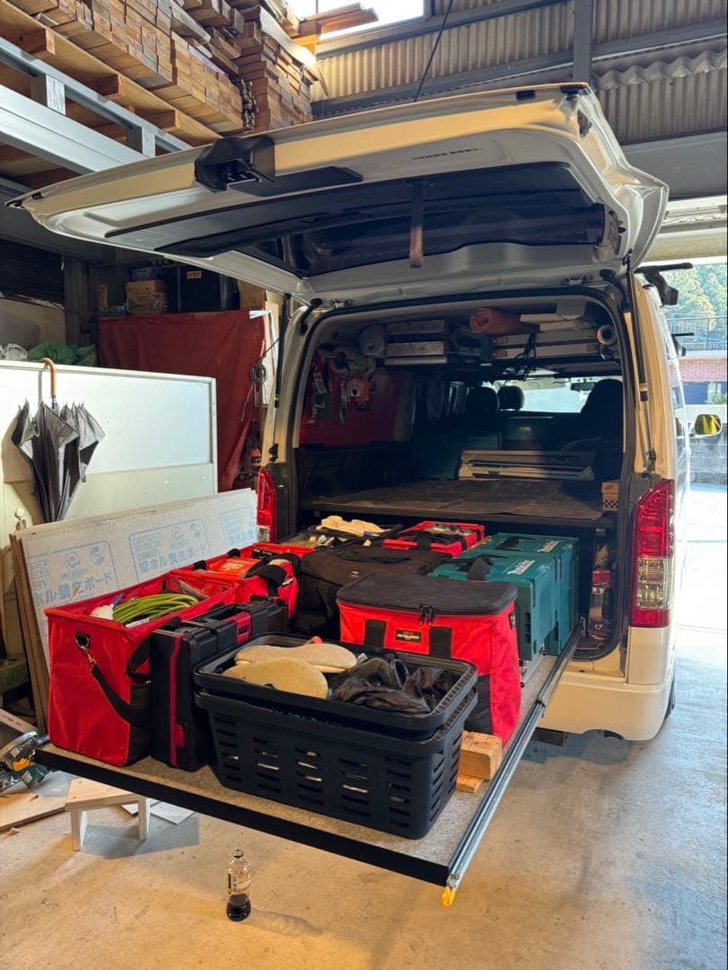 ハイエース スライドフロア 150cm 棚板、フェルト付フルキット送料込