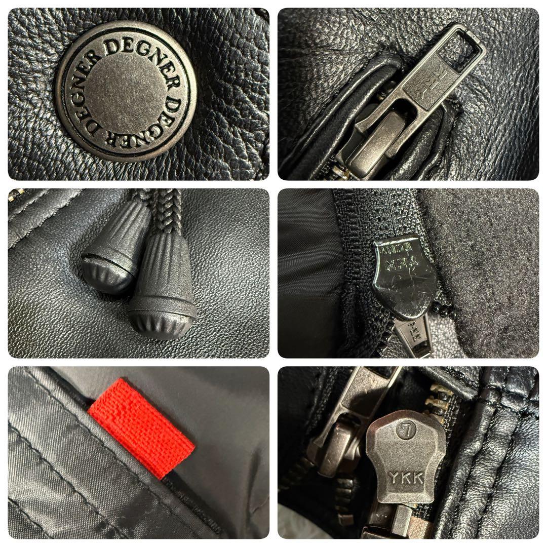 美品 DEGNER ラムレザー ライダース 2way シープレザージャケット L