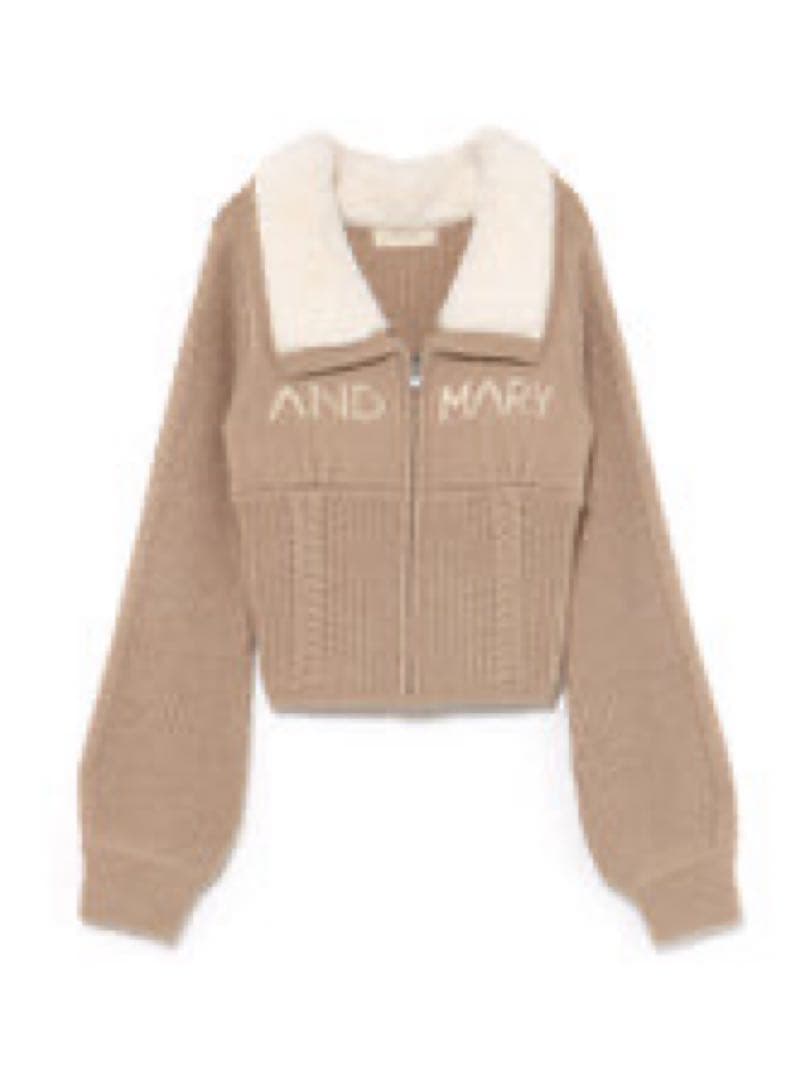 Mary logo zip tops andmary(ベージュ)