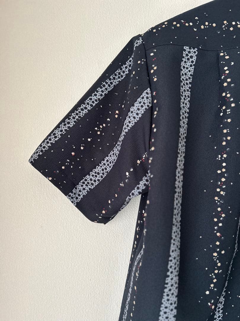 手作りのポリエステル反物メンズかりゆしウェアLLサイズ　マオカラー