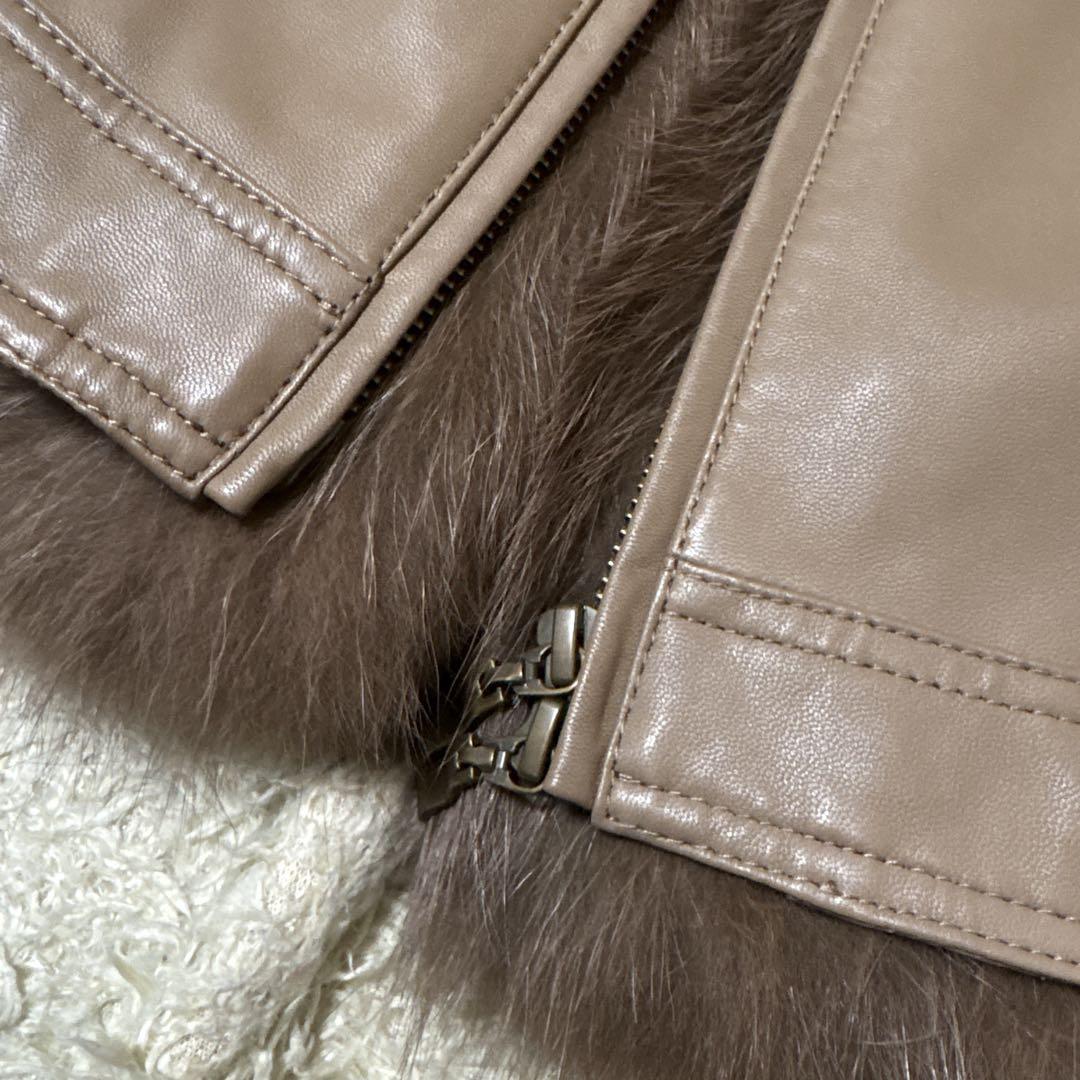 はなみん　Cara ラムレザージャケット ファーダウンベスト フォックス