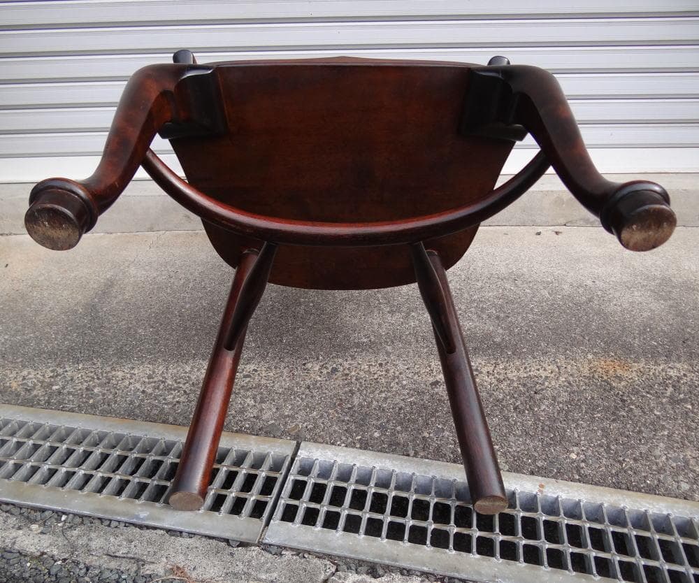 松本民芸家具　猫脚　ウインザーチェア　シール有　作者　「中」　美品