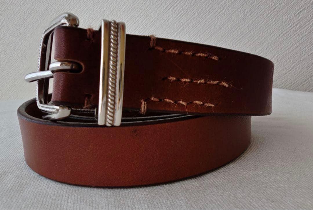 美品　マインデニム　ウェスタンベルト　ブラウン　MINEDENIM