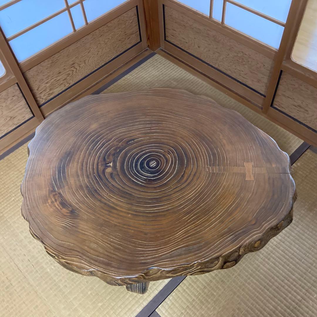 座卓 机 ローテーブル ちゃぶ台 年輪 木目 木製 和風 和室 家具 レトロ