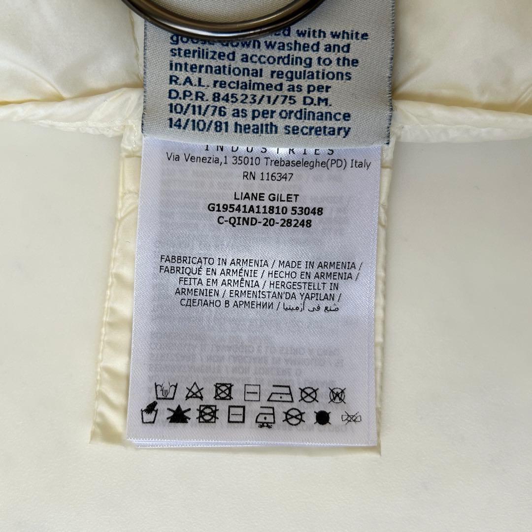 モンクレール 2021年モデル リアーネ ダウンベスト ワッペン ホワイト