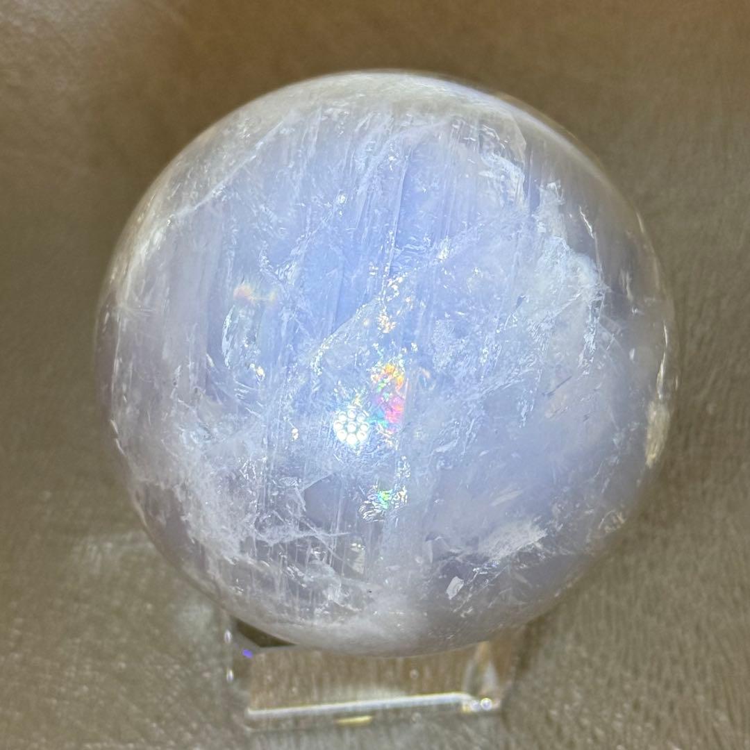 ブルーローズクォーツ　グレー　スフィア　53mm マダガスカル産　天然石
