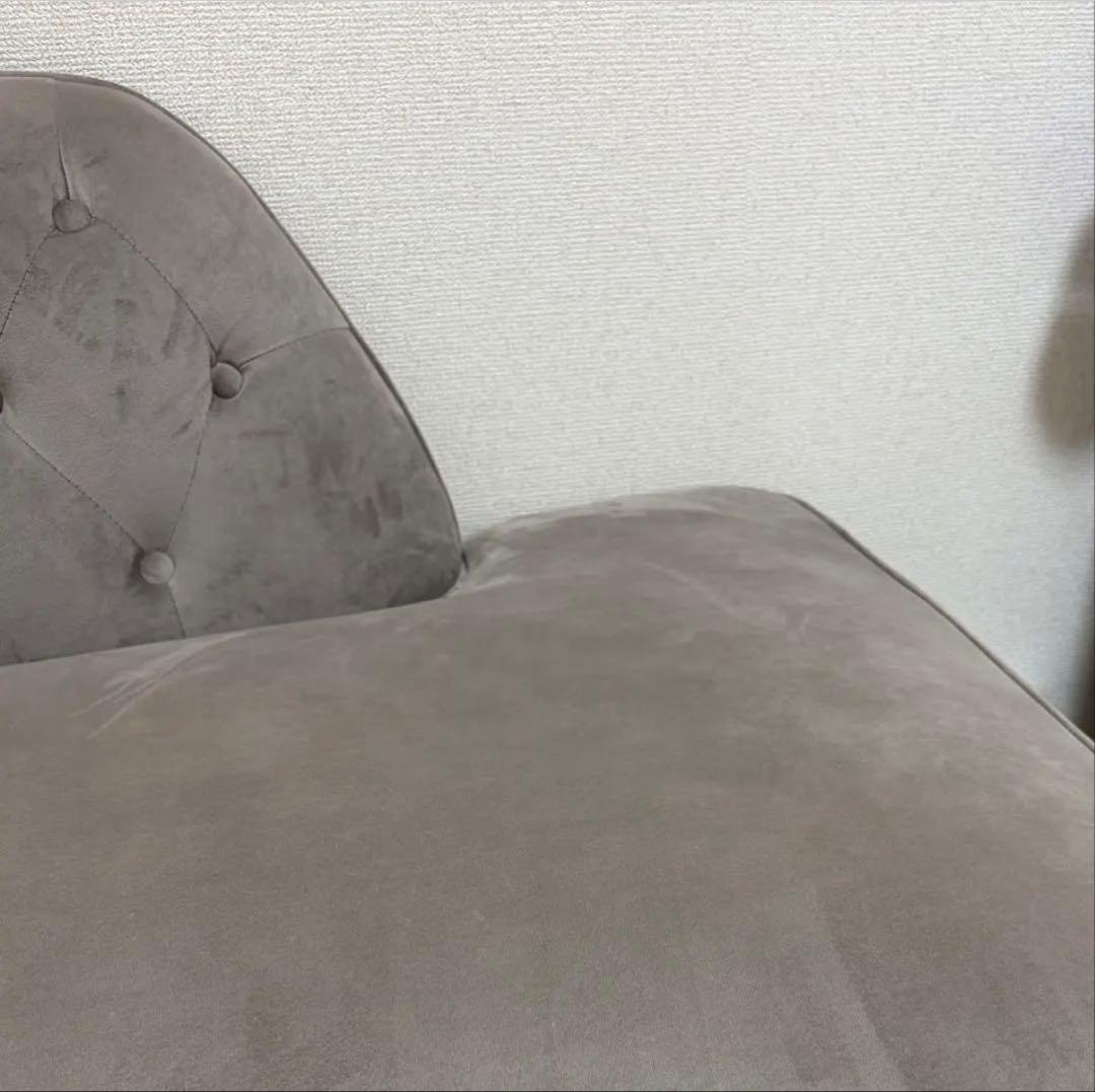 LOWYA ソファ 2人掛けソファ カウチソファ ベルベット調