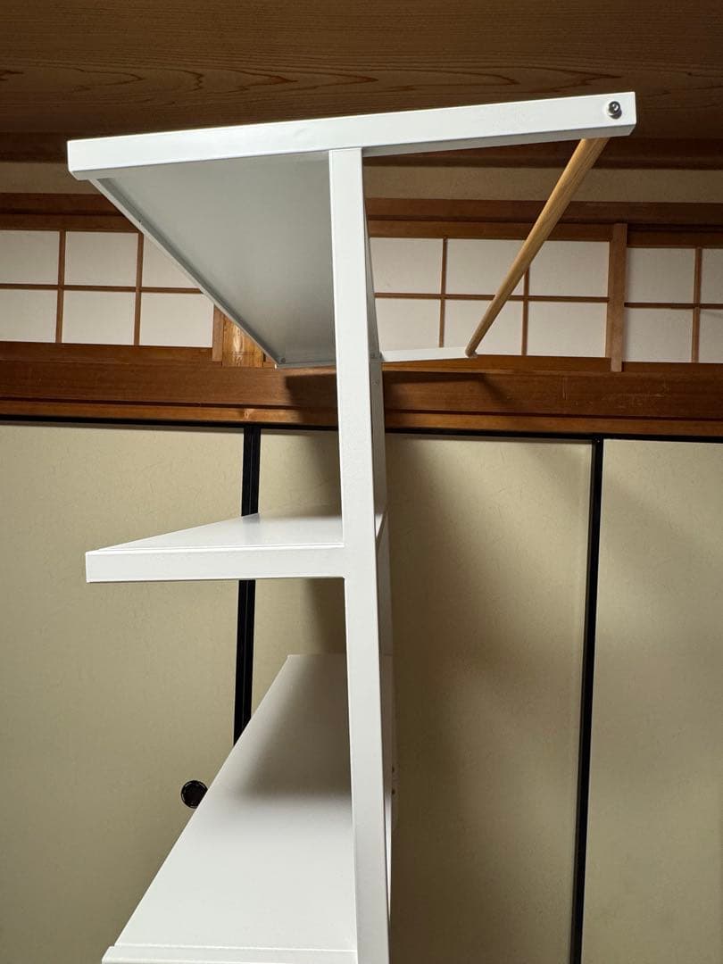 山崎実業　立て掛け ランドリーシェルフ ホワイト 約W75×D48×H190cm