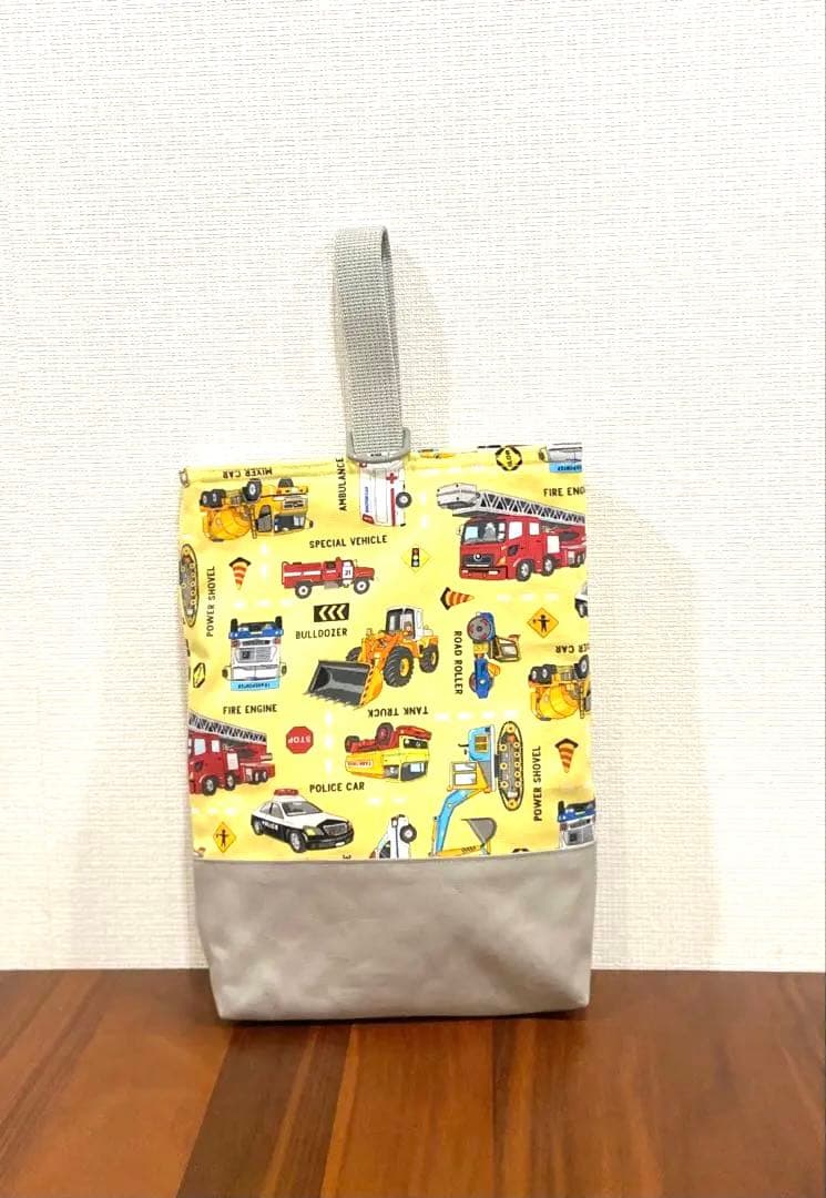 働く車×働く車　ハンドメイド　レッスンバッグ　男の子　入園入学準備　5点セット