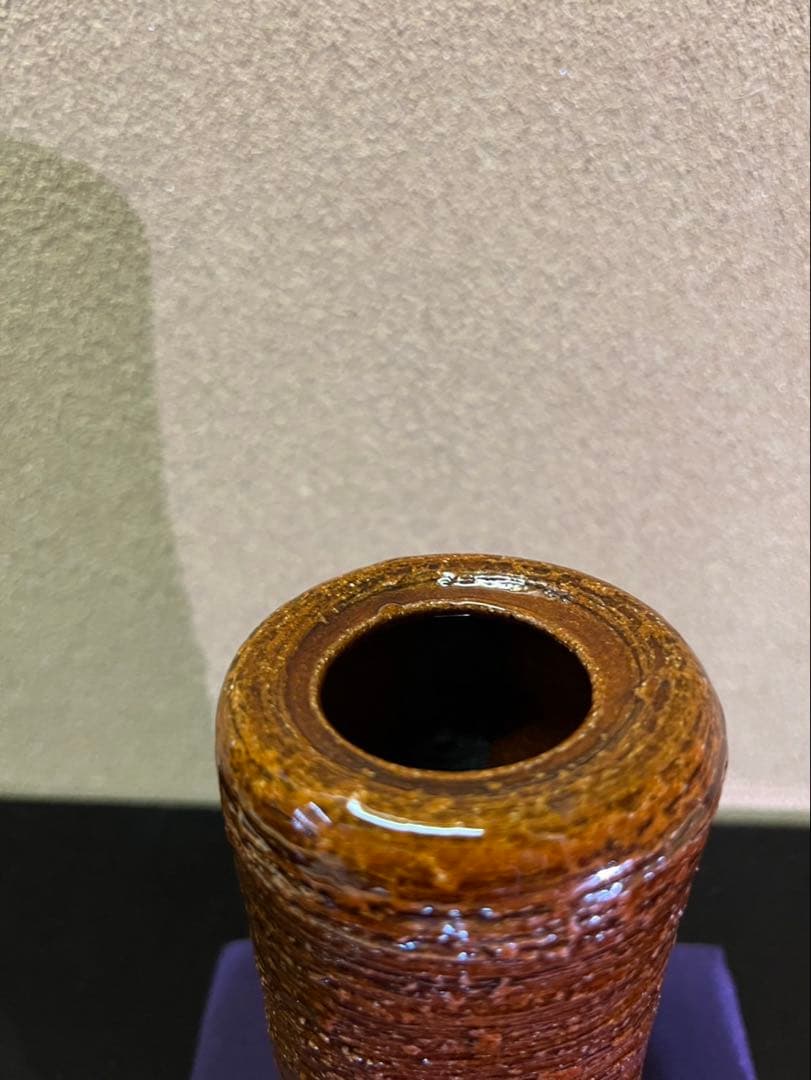 GACHAN様　文化勲章　十代大樋長左衛門　掛花入　蓋置