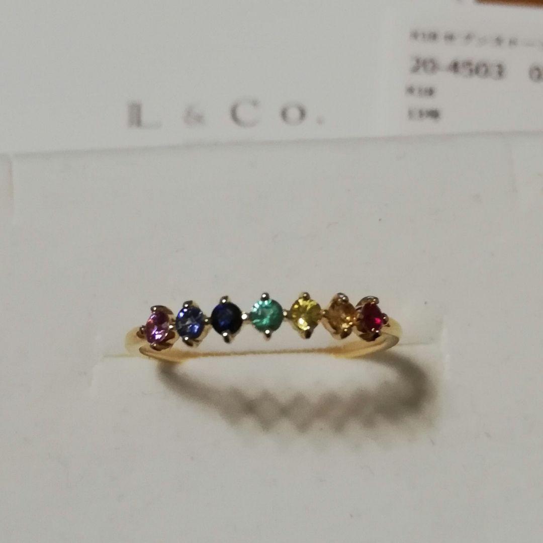 K18 セブンストーン リング 13号 アミュレット マルチカラー L&Co.