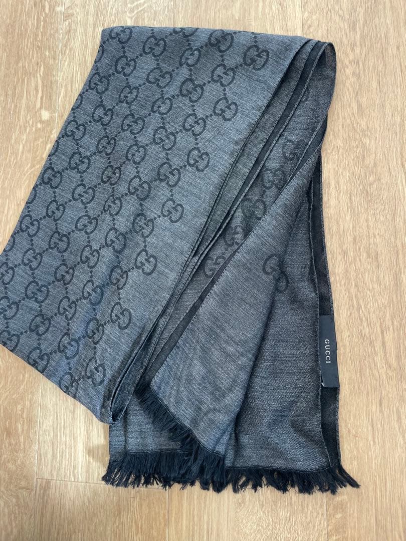 GUCCI GGロゴ マフラー グレー