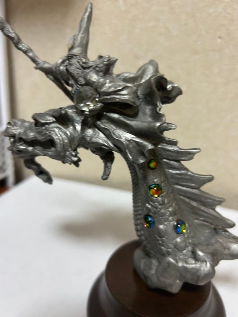 ドラゴンフィギュア 金属製 約16.5cm