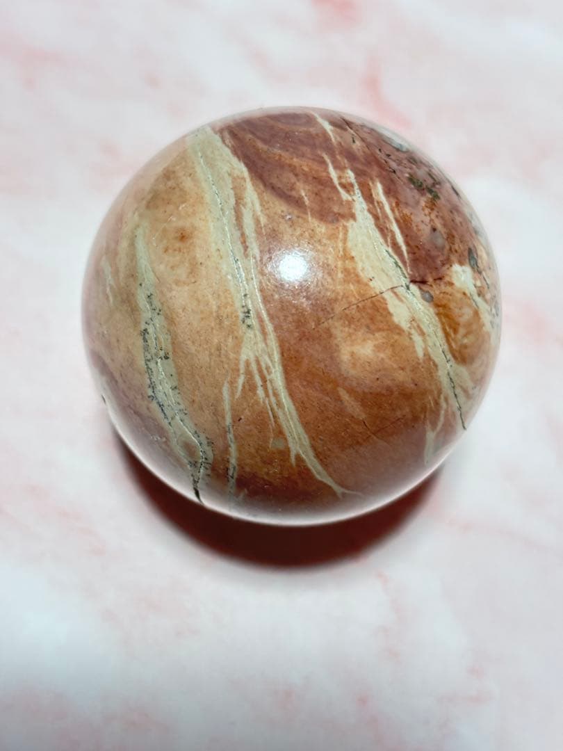 ピクチャージャスパー　ピンク系　スフィア　高品質　ハイグレード