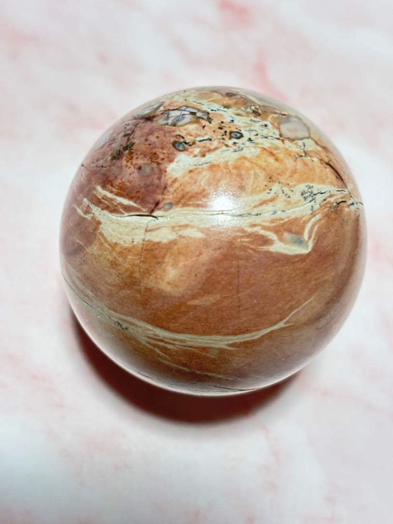 ピクチャージャスパー　ピンク系　スフィア　高品質　ハイグレード