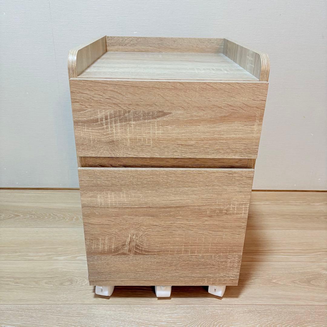 【2025年購入/美品】LOWYAナチュラルウッド ワゴン キャビネット