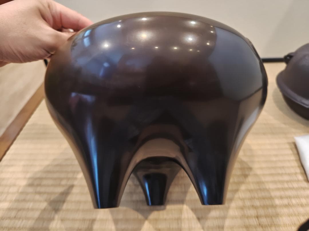 送料込【逢絢亭】茶道具 朝鮮風炉 唐銅 畠春斎釜添 風炉師 般若勘渓 共箱入り