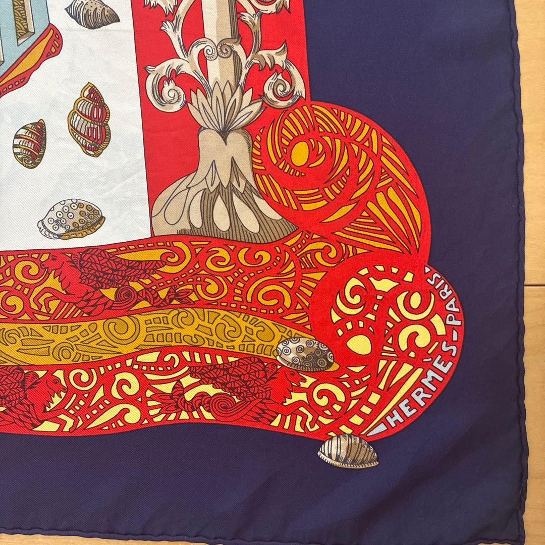 HERMES シルクスカーフ カレ90 アトランティス海洋デザイン 90cm
