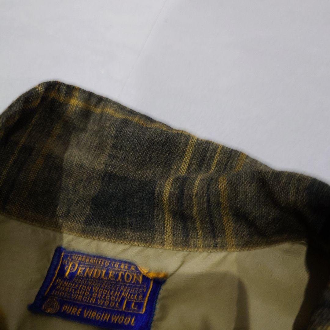 Pendleton ウール長袖シャツ オリーブグリーン・ブラックチェック