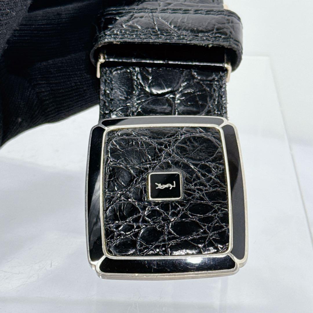 YVES SAINT LAURENT　サンローラン ベルト クロコ 革張り 美品