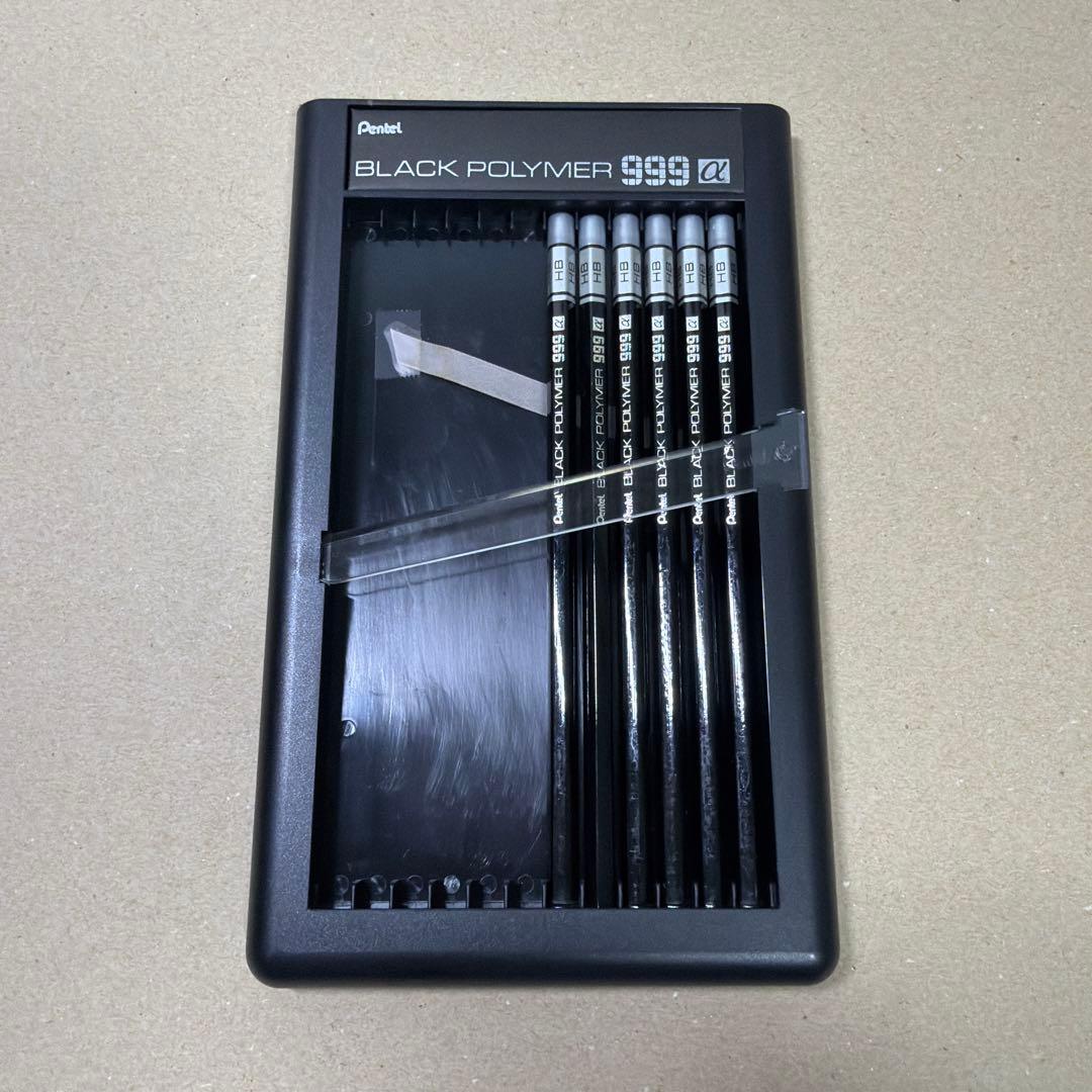 新品 廃盤 Pentel ぺんてる 鉛筆 ブラックポリマー 999α HB 6本