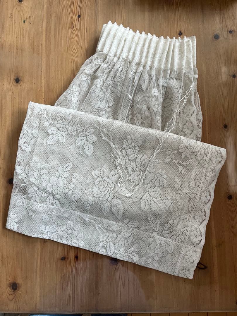 ローラアシュレイ　アンジェリカ　 オーダーカーテン　厚地&レース　2枚組セット