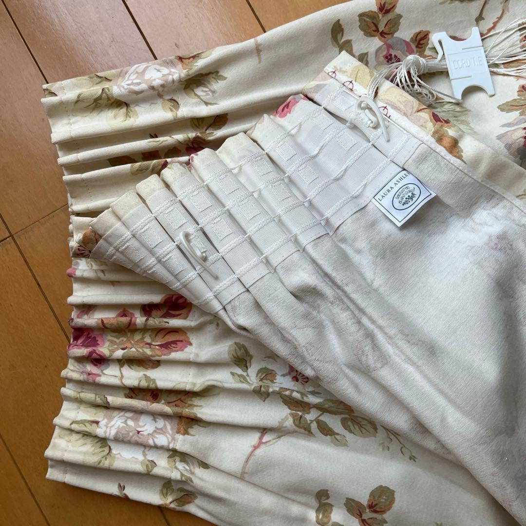 ローラアシュレイ　アンジェリカ　 オーダーカーテン　厚地&レース　2枚組セット