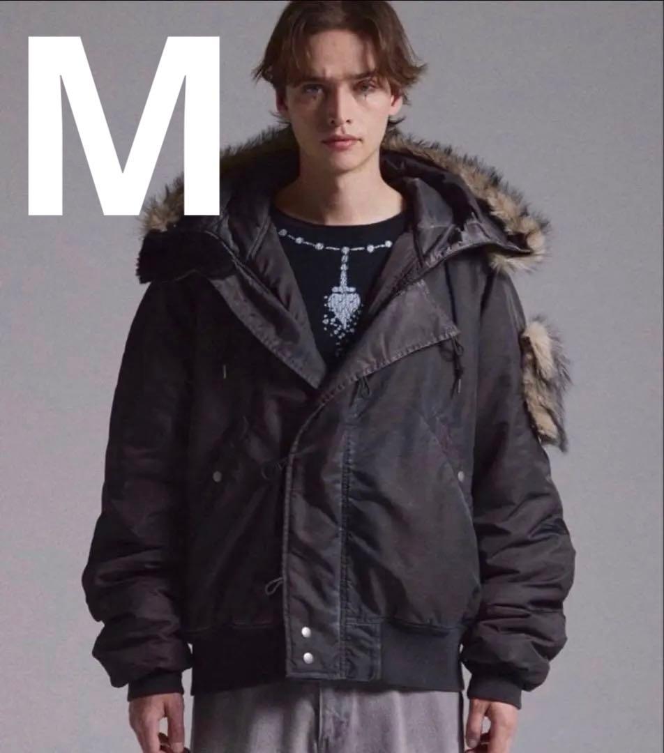 GRANCY ファーポケットデザインフェードN2Bジャケット　ブラック　Mサイズ