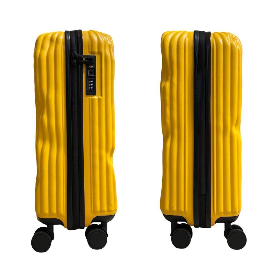 《超美品》クラッシュバゲージ スーツケース Sサイズ 40L 4輪 イエロー 黄