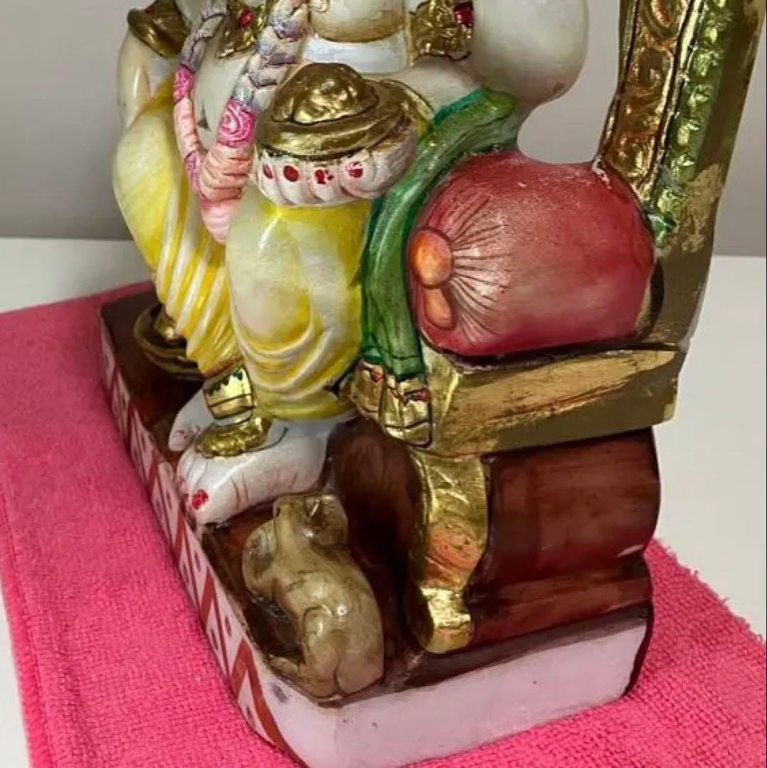 ハンドメイド 「夢をかなえるゾウ」Lucky 幸運をもたらす大理石ガネーシャ彫刻