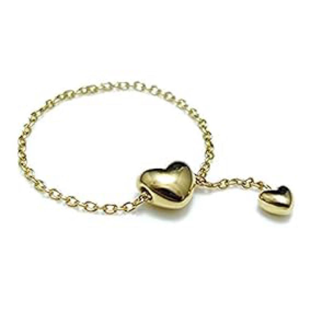 k18 ハート　チェーン　リング