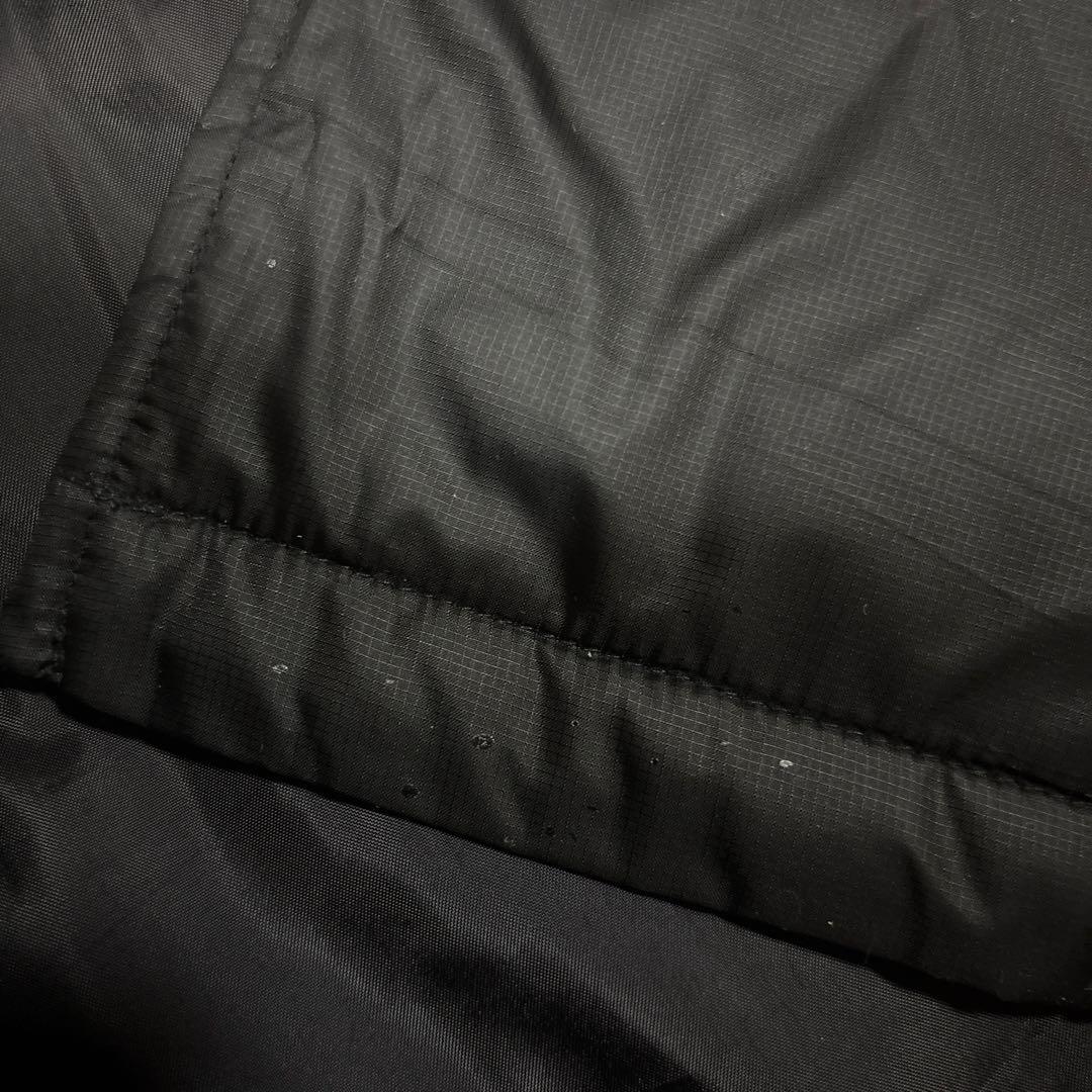 adidas メンズブラック ベンチコート L／スリーライン／フードあり／軽量