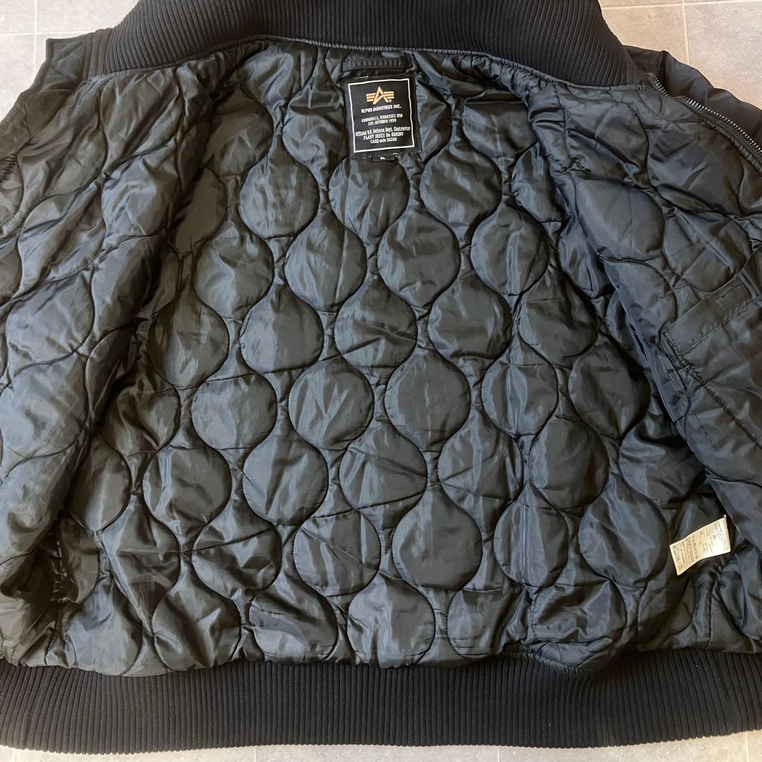 即完売サイズ ALPHA フード付フライトジャケット MA1 黒 3L