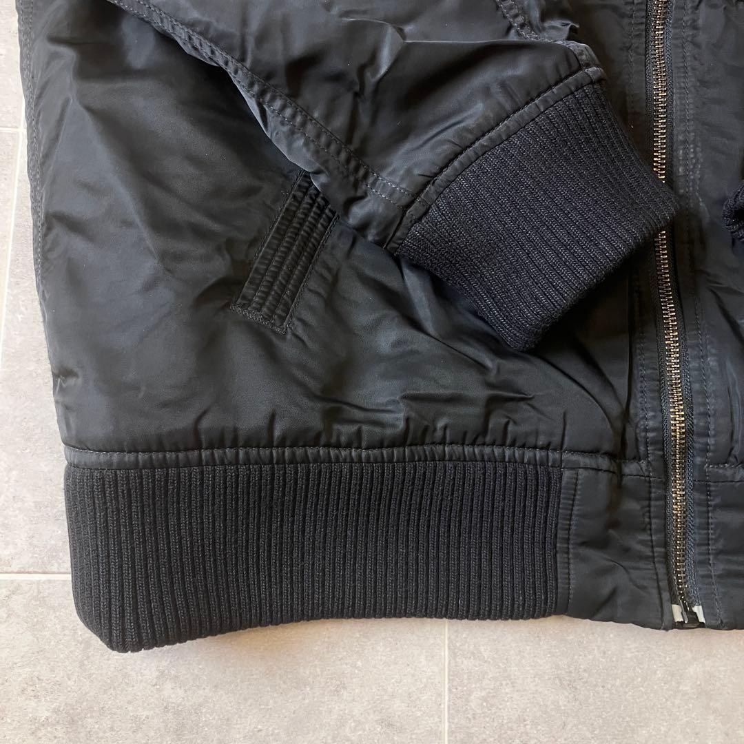 即完売サイズ ALPHA フード付フライトジャケット MA1 黒 3L