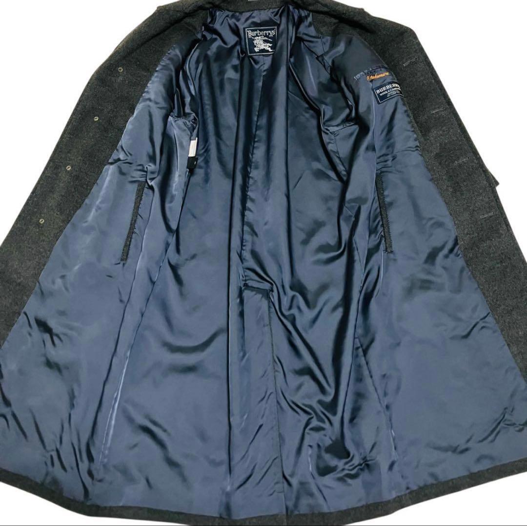 極美品✨希少 XL バーバリー ステンカラーコート カシミヤ混 ロング　グレー