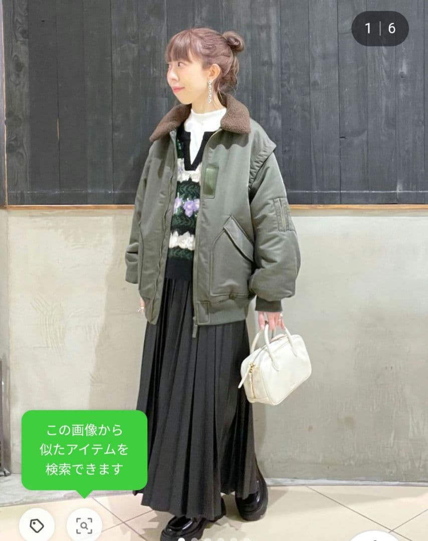 マルチwayキルトフライトジャケット　カーキ　ニコアンド　ミリタリー