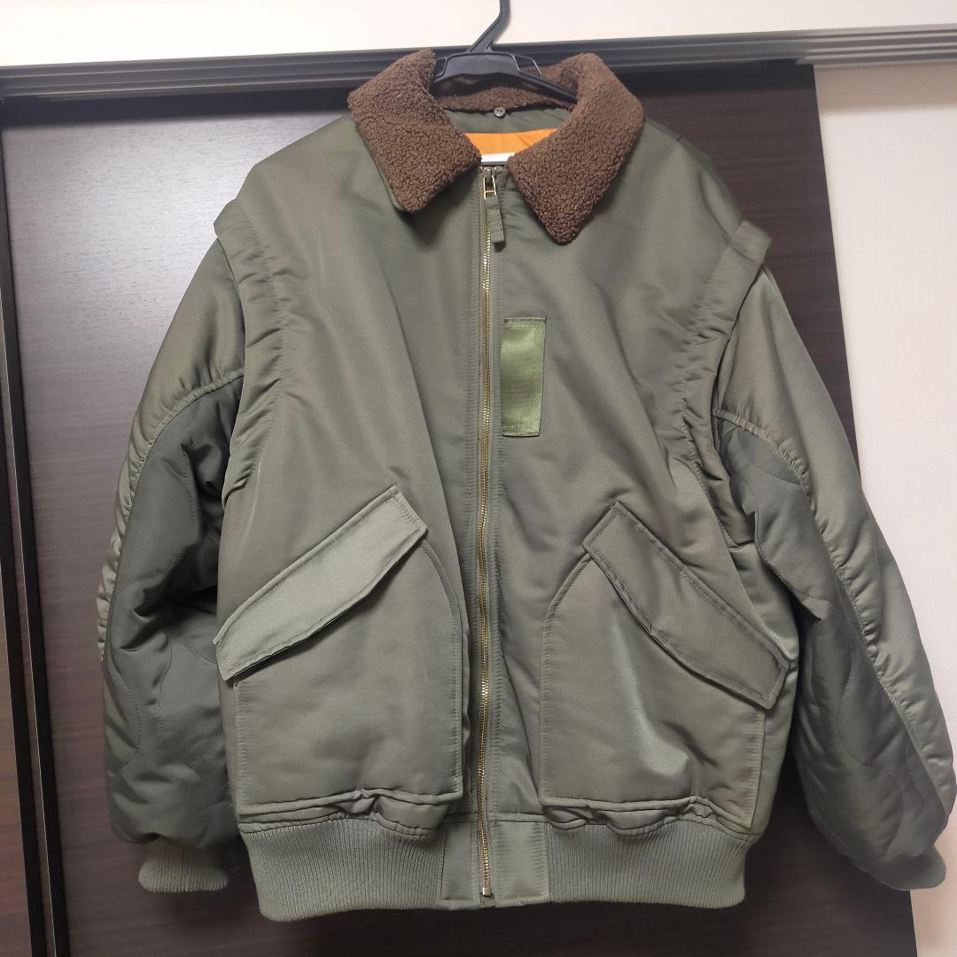 マルチwayキルトフライトジャケット　カーキ　ニコアンド　ミリタリー