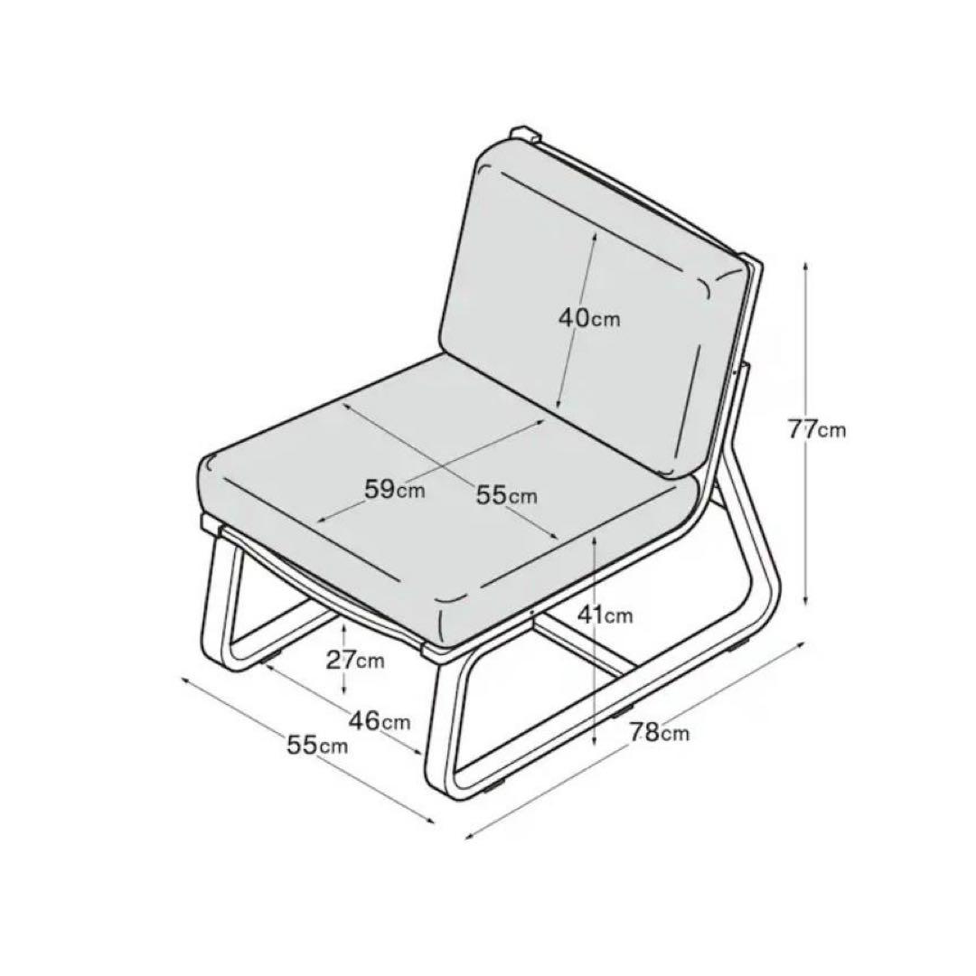 ■送料込■無印 リビングでもダイニングでもつかえるソファチェア アームイス紺色