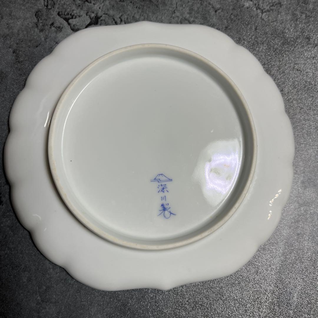 波形花柄皿5枚セット