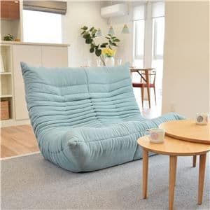 リクライニングソファー 座椅子 幅134cm2人掛け エメラルド EM 完成品