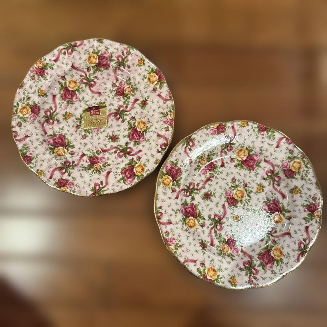ロイヤルアルバート　皿　2枚　ピンク