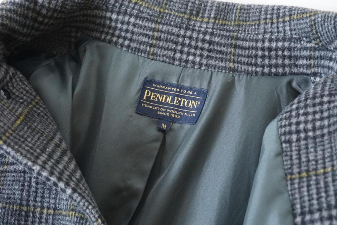 別注ペンドルトン ウール ステンカラーコート グレンチェック M