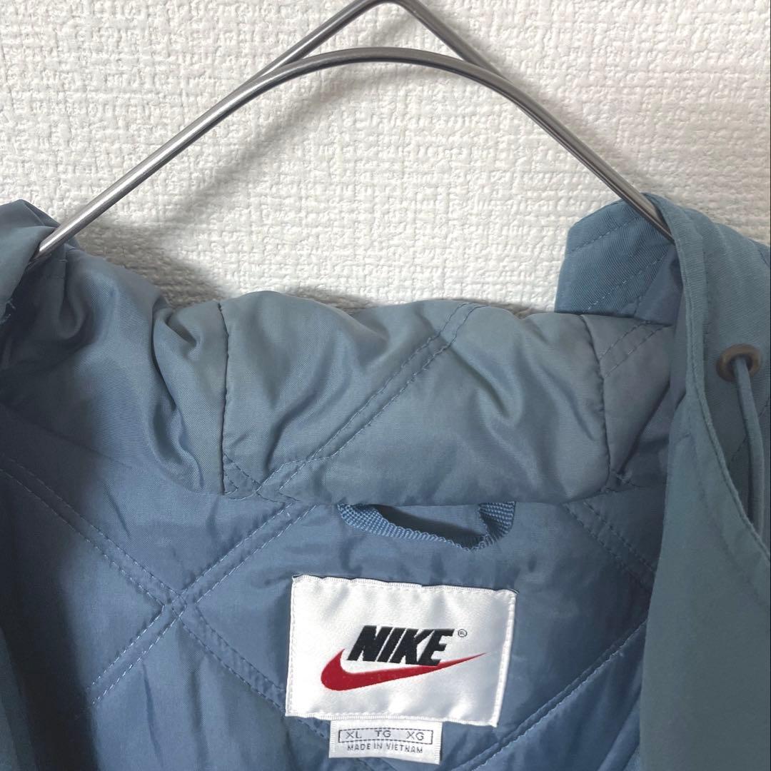 【稀少】90s 銀タグ NIKE ナイキ　刺繍　ベンチコート　キルティング　XL