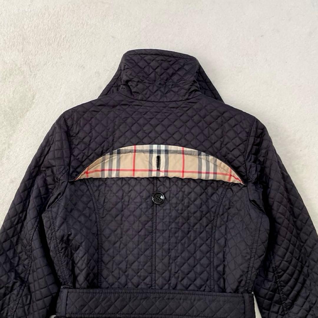ラピス バーバリーロンドン キルティングコート ノバチェック ベルト 黒